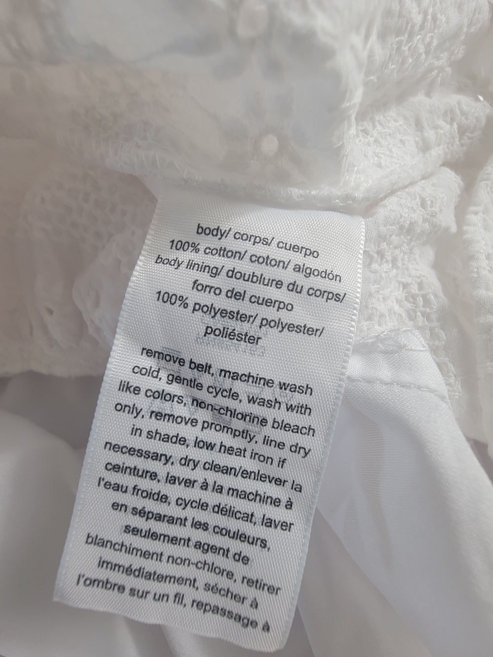 Tommy Hilfiger White Eyelet Midi Dress Logo Ribbon Belt Size 14 Tea Party chic - Picture 14 of 14